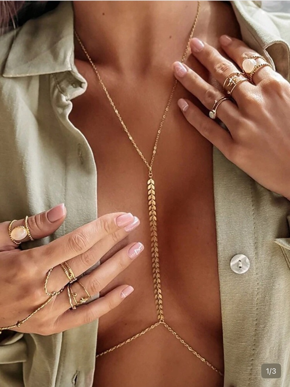 Minimal Gold Body Chain Necklace - Elegant Gold Layering Jewelry